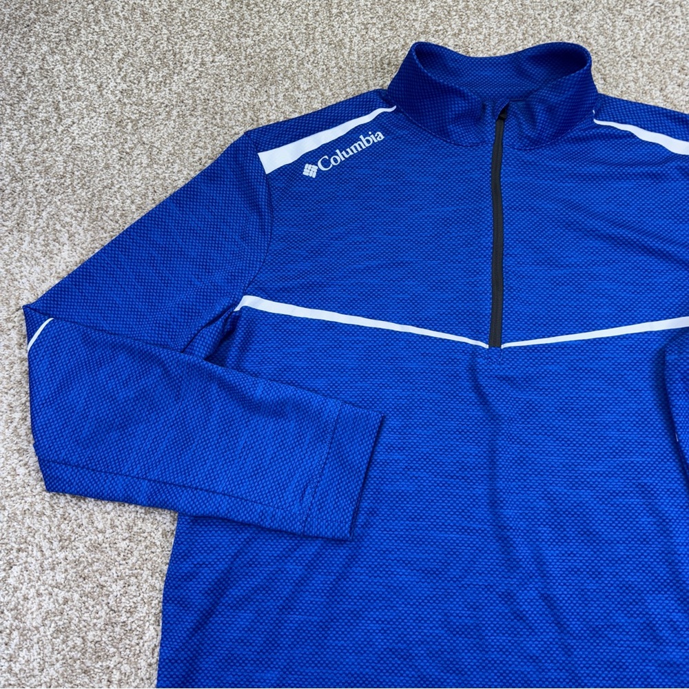 Columbia Golf Vibrant Blue 1/4 Zip Training T Shirt men’s size large - Picture 2 of 14